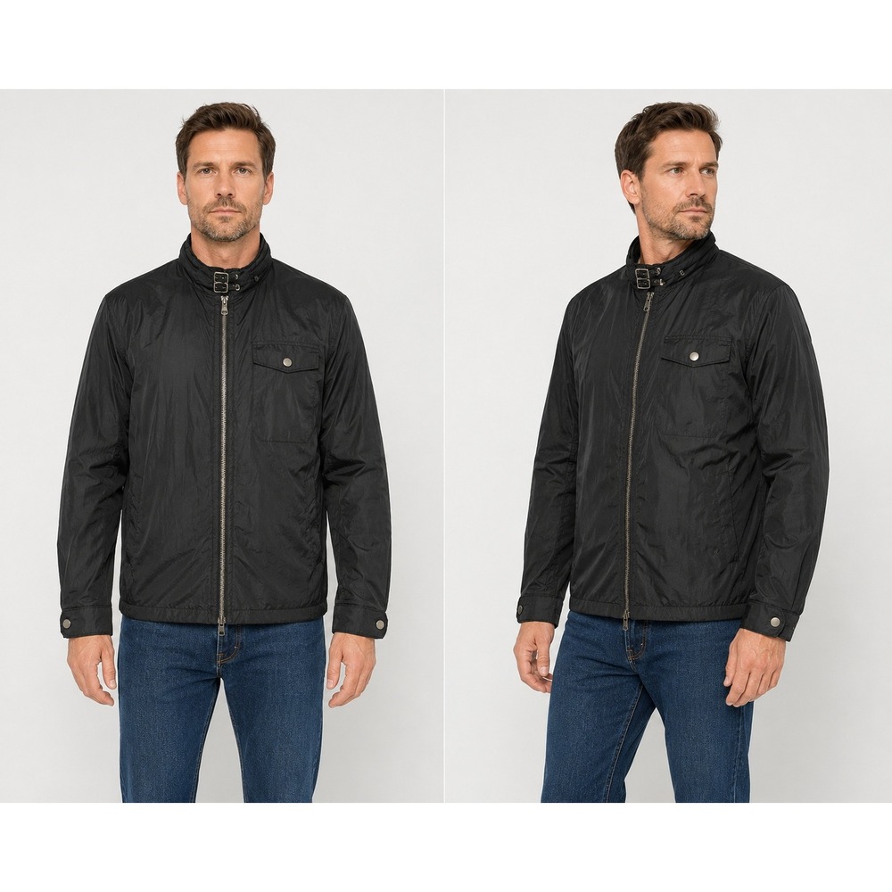 INC International Concepts Mens Black Nylon Cafe Racer Jacket XXL WPL 8046